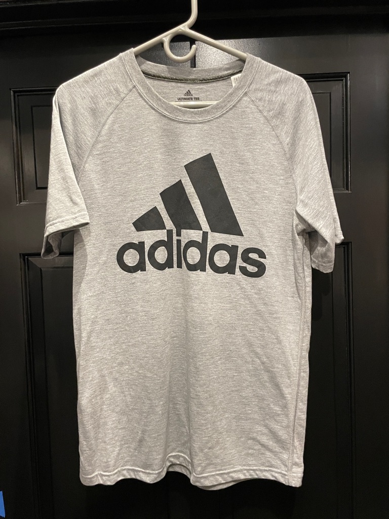 Adidas Gray Ultimate Tee With Black Logo